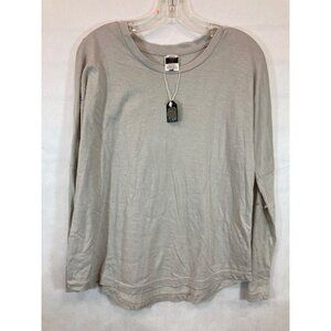 Everyday Elegance: Women's Small Taupe Long Sleeve Casual Shirt